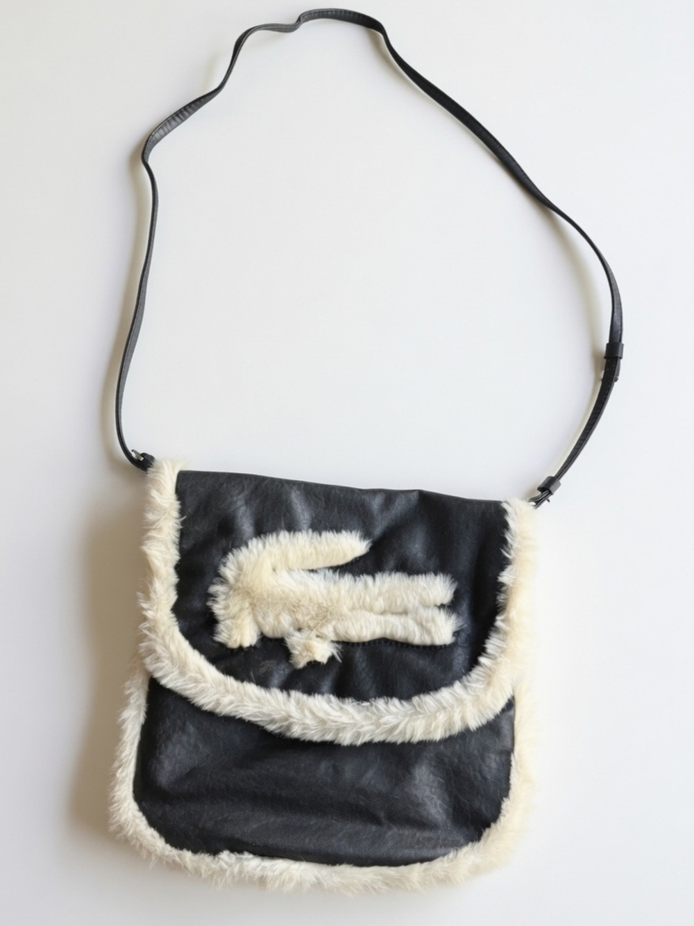 Lacoste Faux-Leather & Faux-Shearling Crossbody Bag